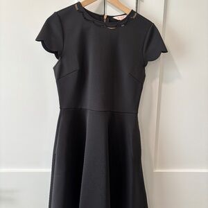 Ted Baker Marlena Scalloped edge black dress size 2 (US size 4-6)